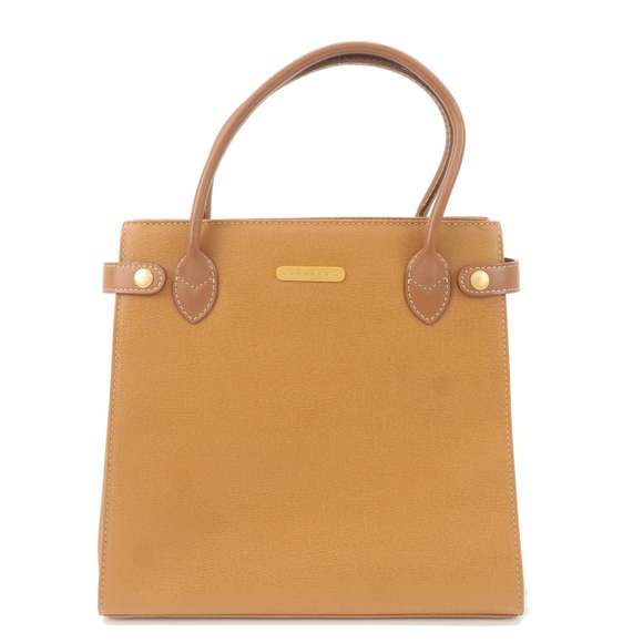 Burberry Handbags - BURBERRY Leather Hand Bag Tote Bag Brown